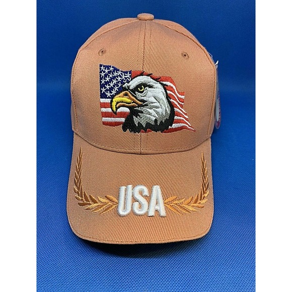 WWT USA American Flag Eagle Embroidered Patriotic Baseball Cap Hat Adjustable - Picture 1 of 6